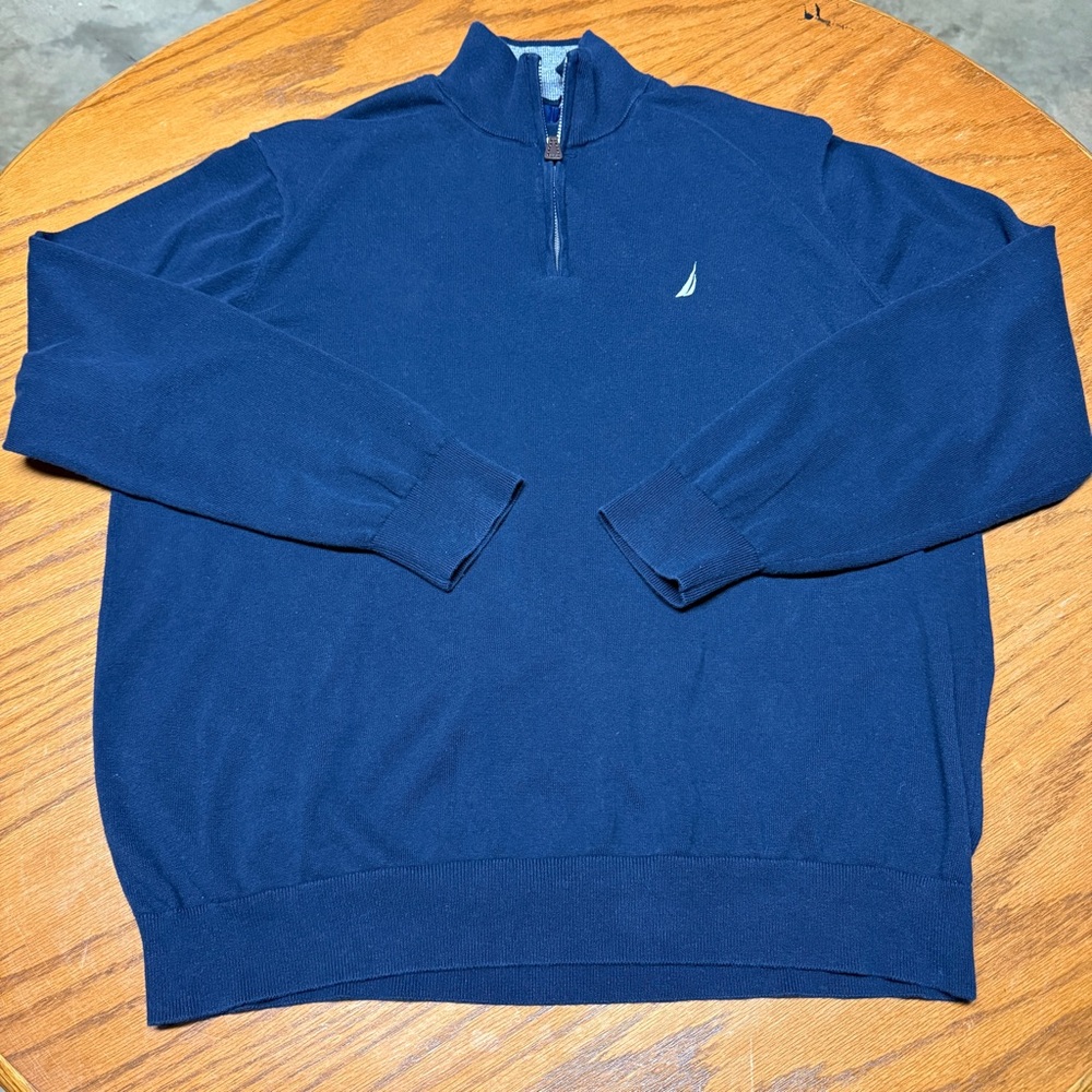 Nautica Men's Deep Blue Zip-Up Sweater